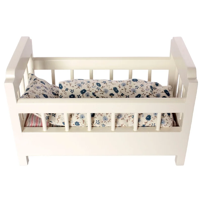 colorful and cheerful wooden toys                   Maileg Wooden Cot Bed Offwhite