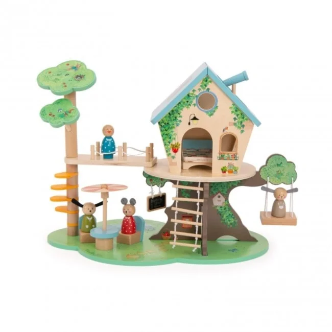 skillfully made wooden toys               Moulin Roty grande famille treehouse