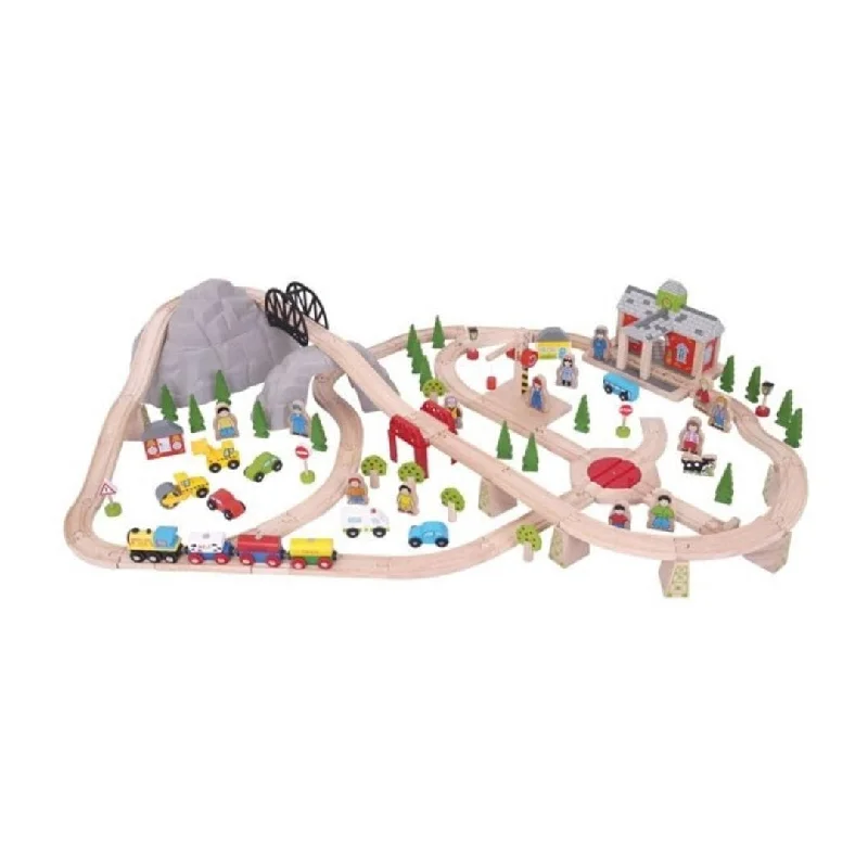 sustainably sourced wooden toys                   Mountain Railway Train Set