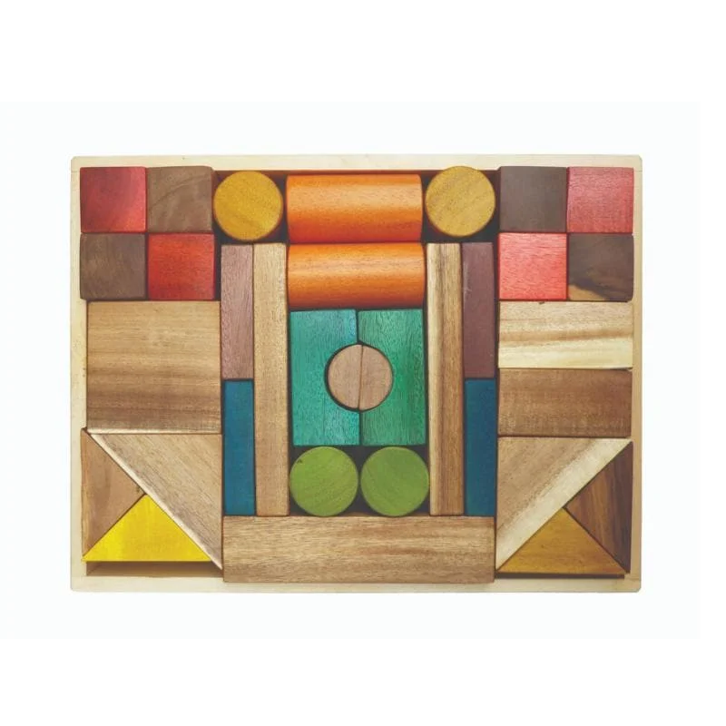 colorful wooden toys for toddlers             Natural Colour Wooden Blocks