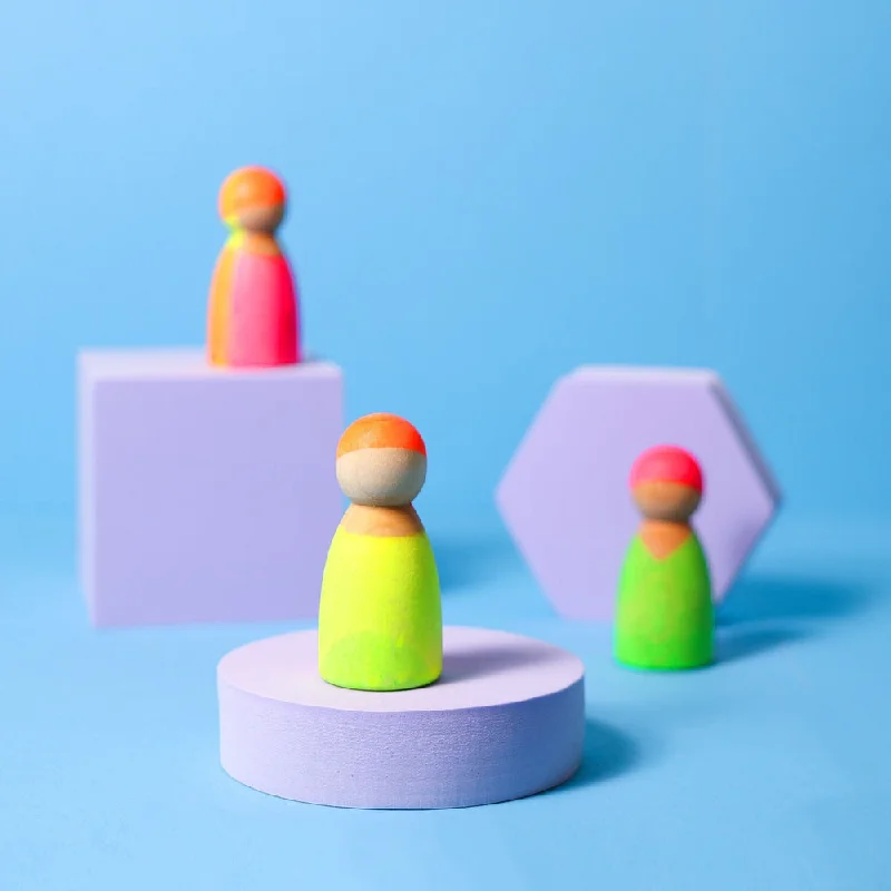 eco-friendly and safe wooden toys                   Grimm's neon mix friends