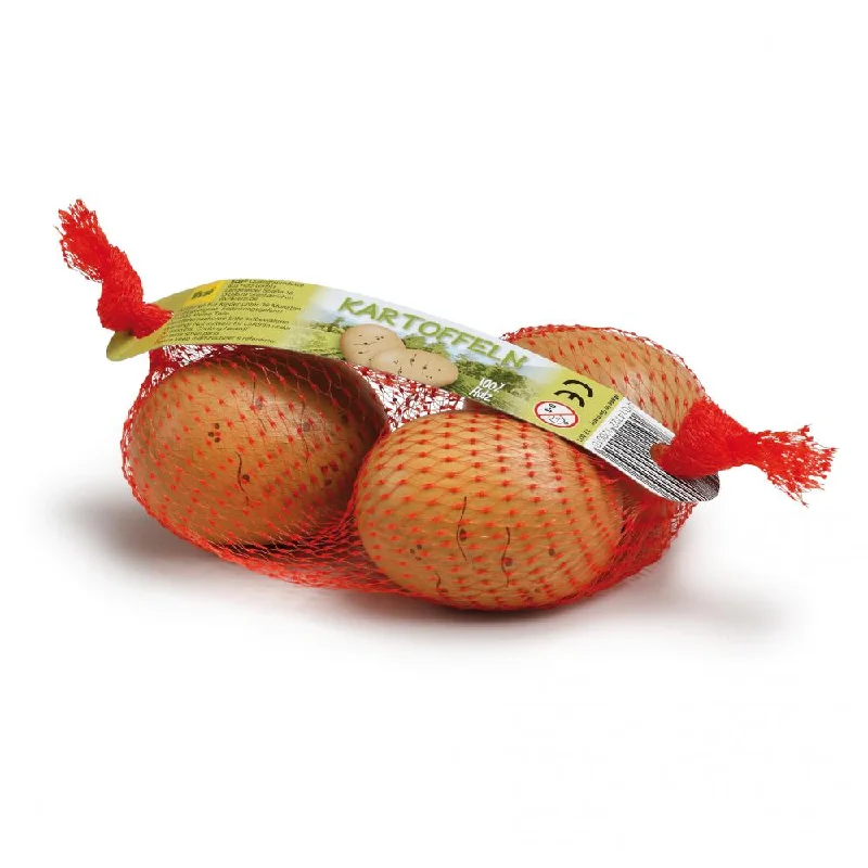 eco-friendly wooden toys                   Erzi potatoes in a net