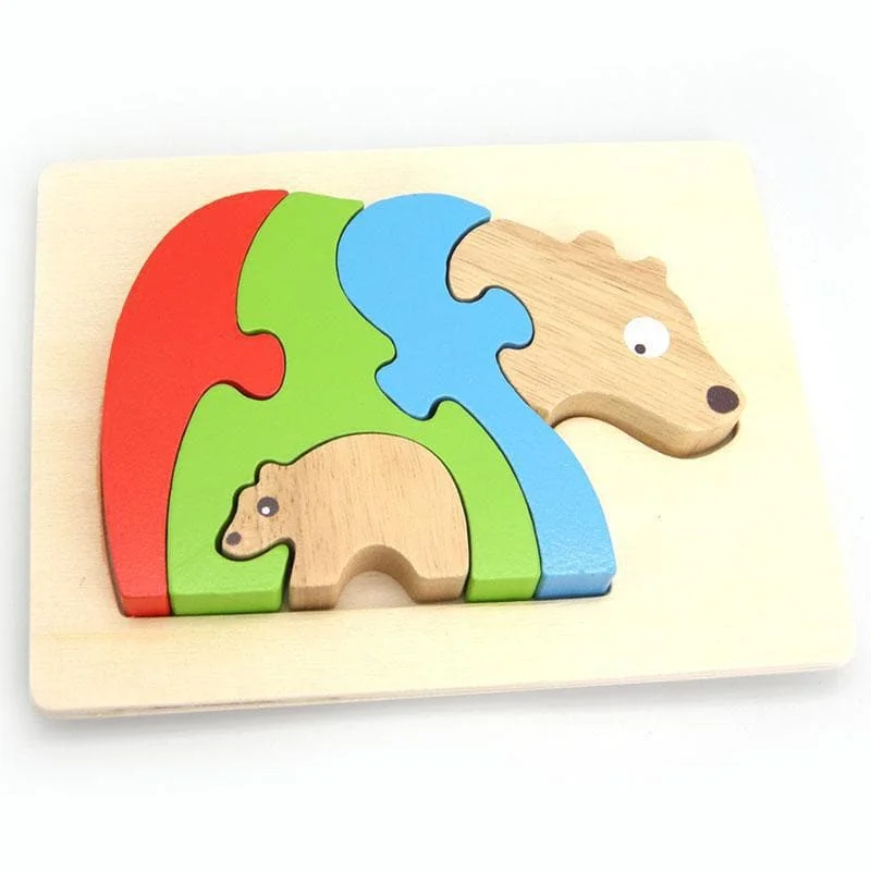traditional wooden toys                   Stacking Jigsaw - Bear & Baby