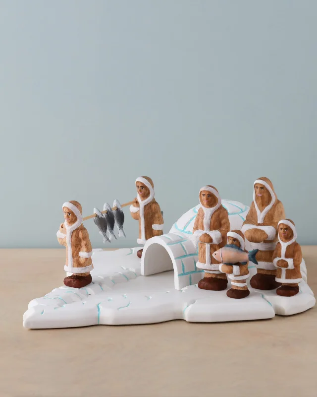 colorful and cheerful wooden toys                   Wooden Inuit Set