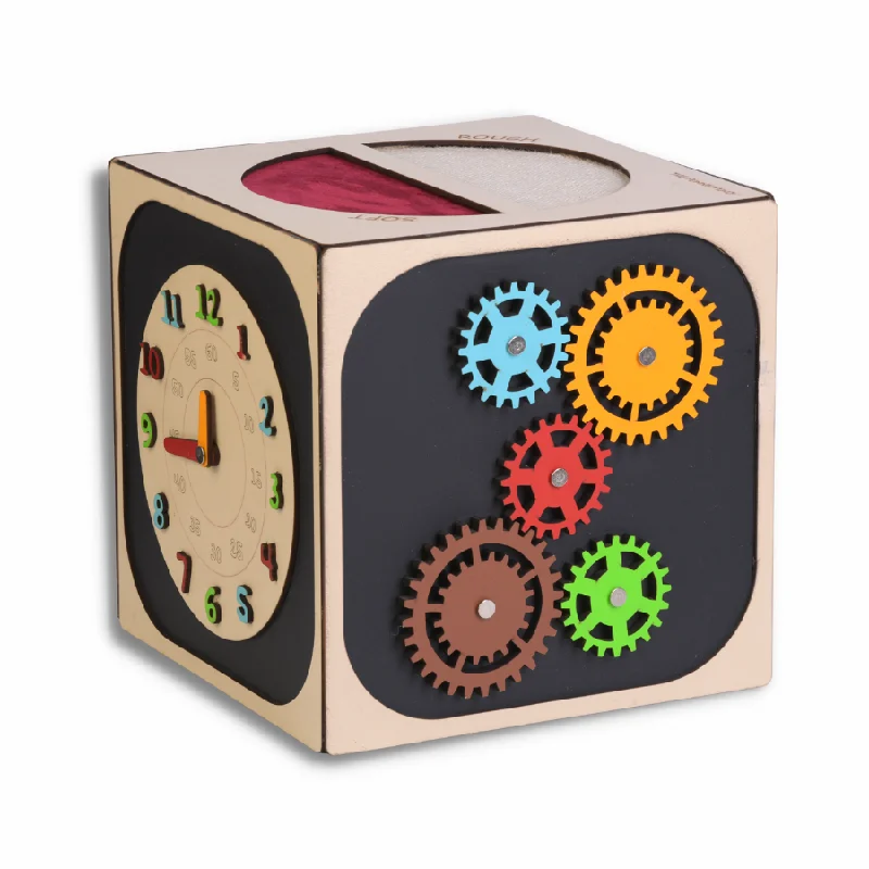 intricately carved wooden toys                   10" Jumbo Busy Cube