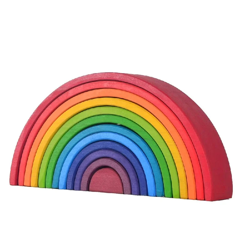eco-friendly and sustainable wooden toys that promote environmental awareness 12 Piece Large Rainbow Stacker eco-friendly and sustainable wooden toys that promote environmental awareness 12 Piece Large Rainbow Stacker