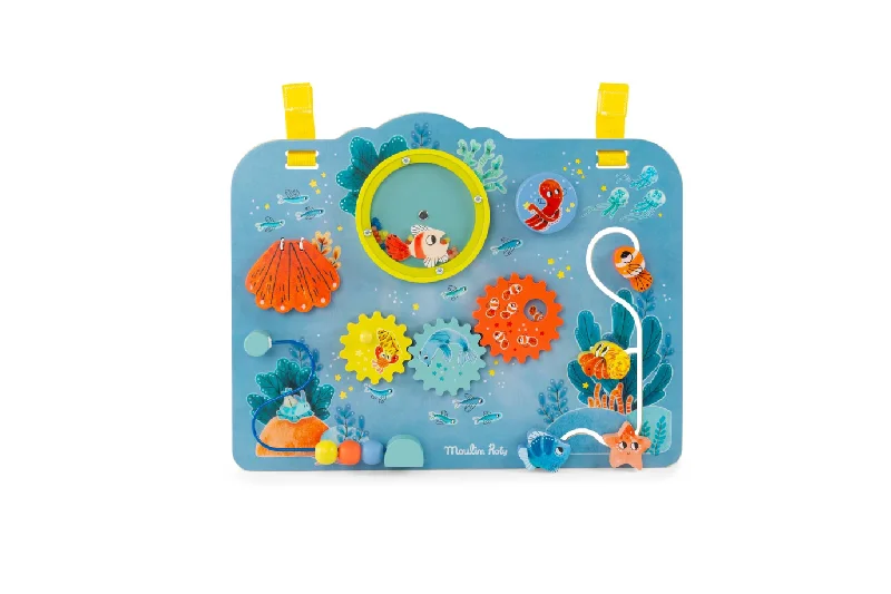 detailed and intricate wooden toys                   Aventures De Paulie - Wooden Activity Panel