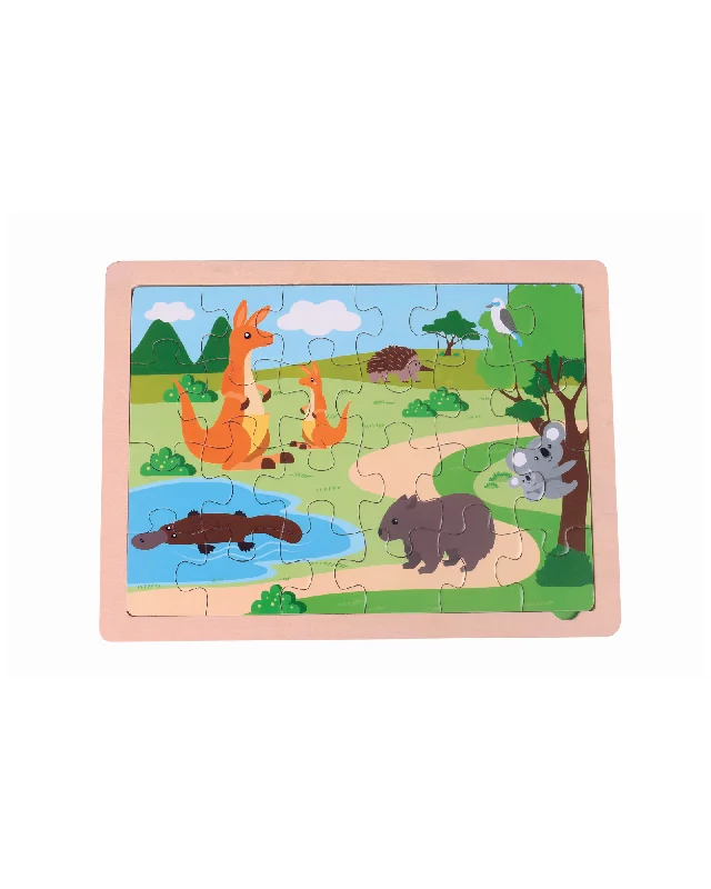 functional wooden toys               Bello Australian Animal Puzzle