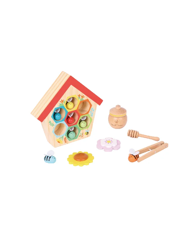 sturdy and durable wooden toys for rough play                   Bello Beehive Play set