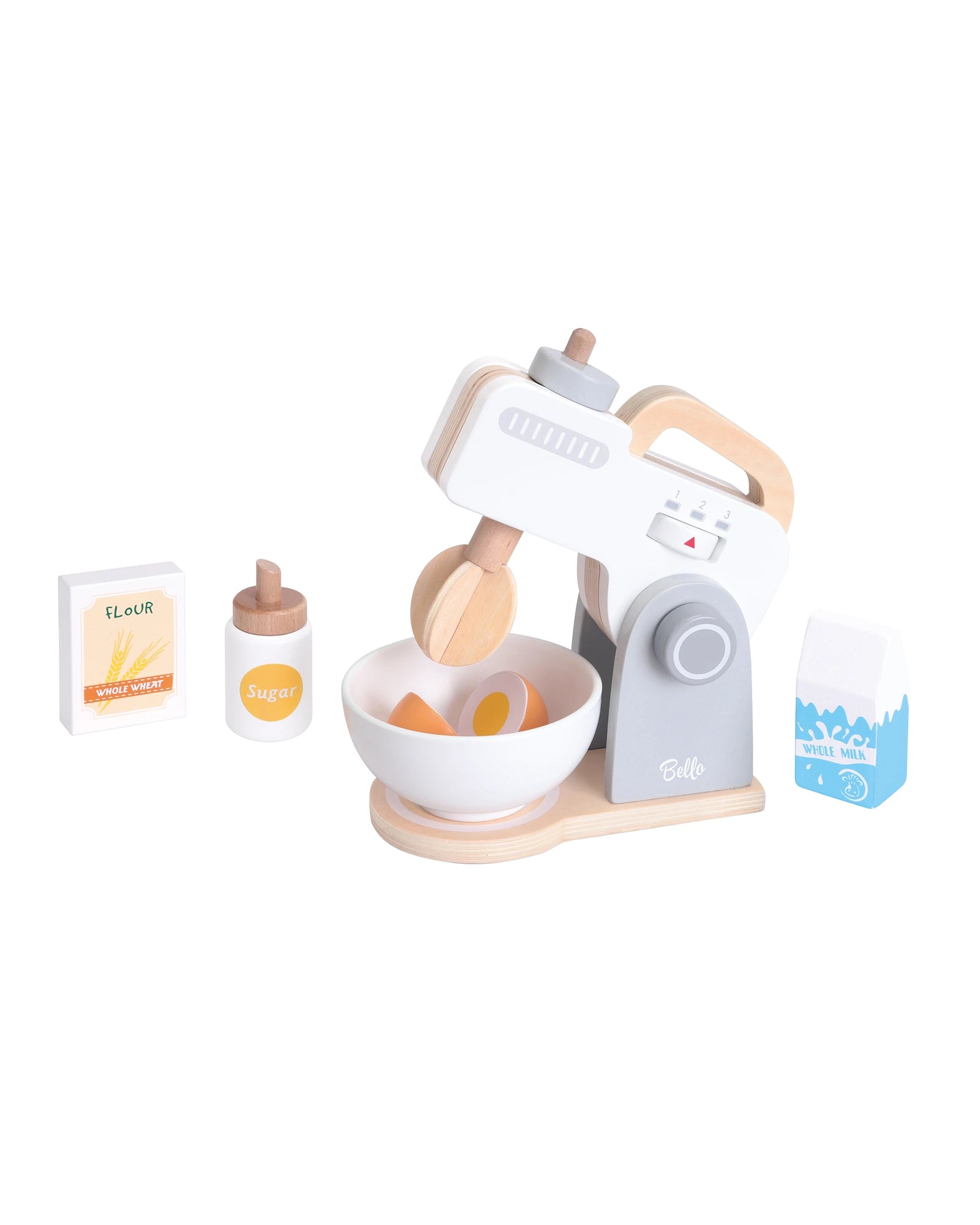 tactile wooden toys                   Bello Blend and Bake Mixer