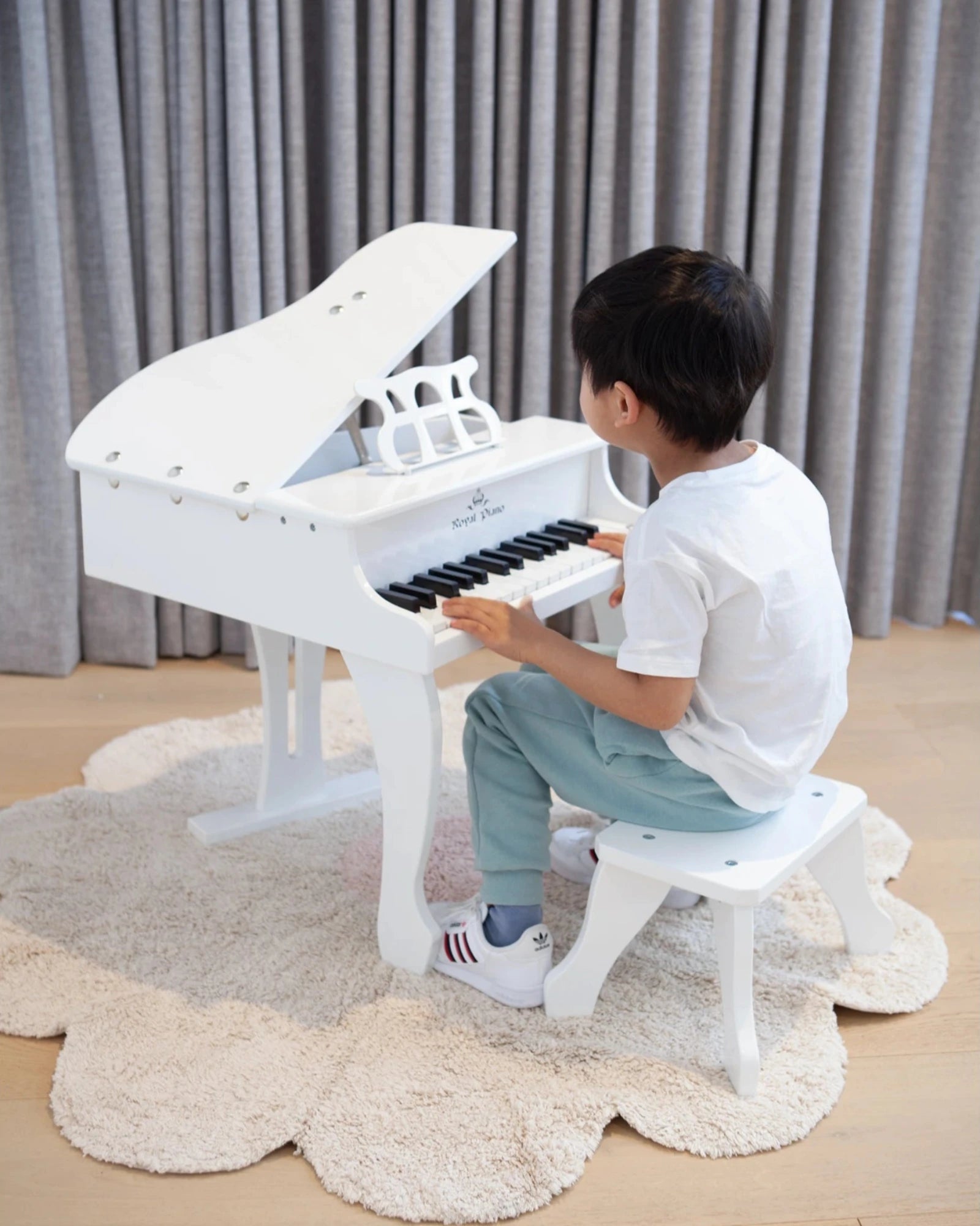beautifully detailed wooden toys                  Bello Grand Piano White