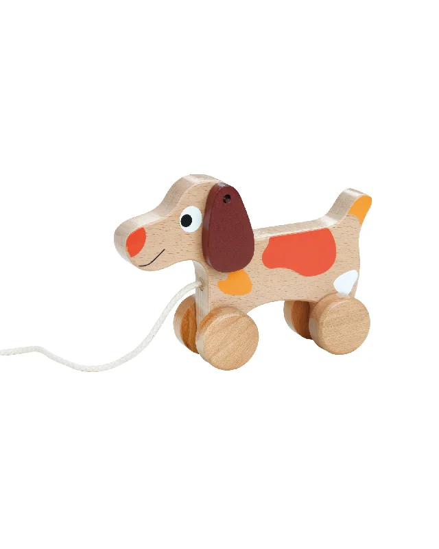 sturdy construction wooden toys                   Bello Pull Along Puppy