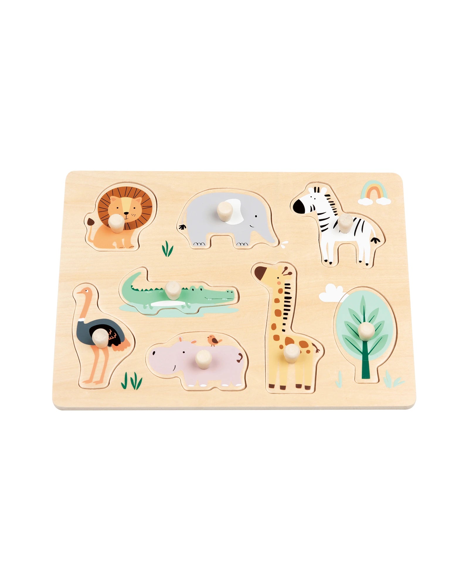 robust and engaging wooden toys for kids                   Bello Safari Peg Puzzle