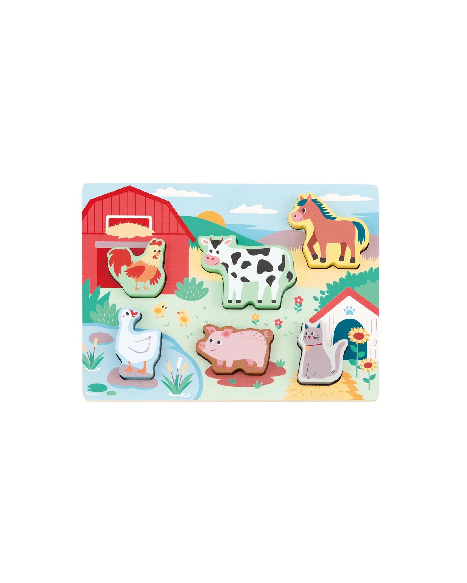 eco-friendly and sustainably made wooden toys                   Bello Touch and Feel Farm Puzzle