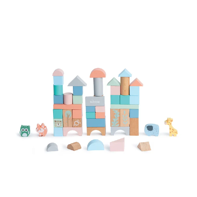 safe and non-toxic wooden toys that parents can trust                   Bubble Wooden Activity Blocks