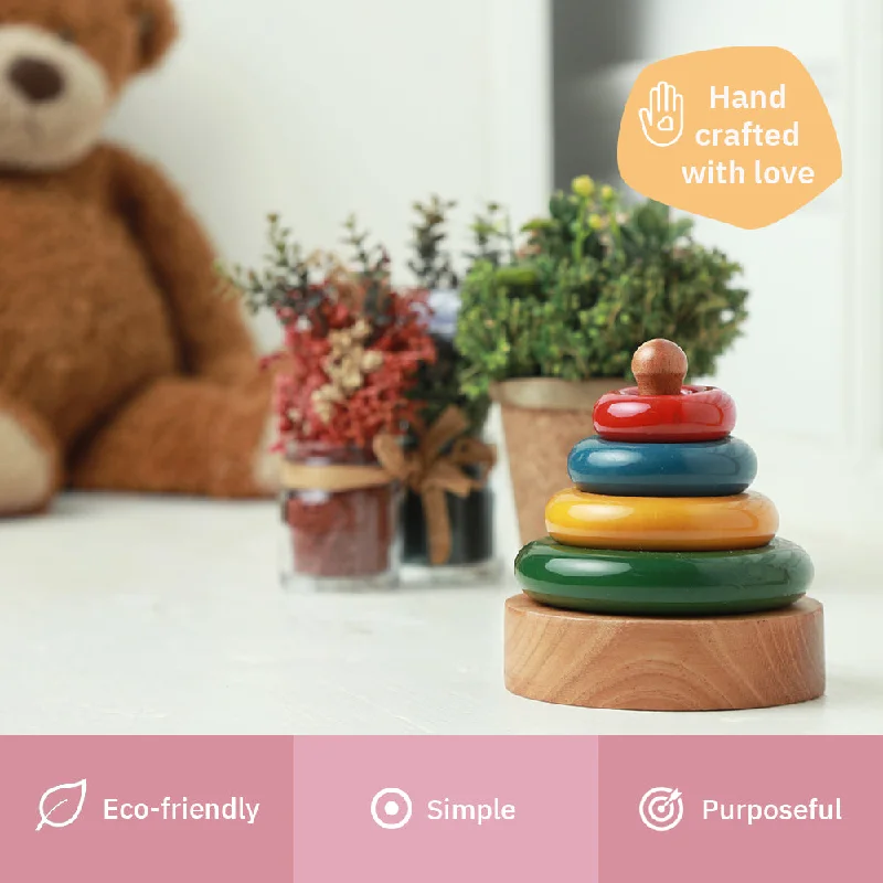 playful wooden toys                  Colored Wooden Stacking Tower