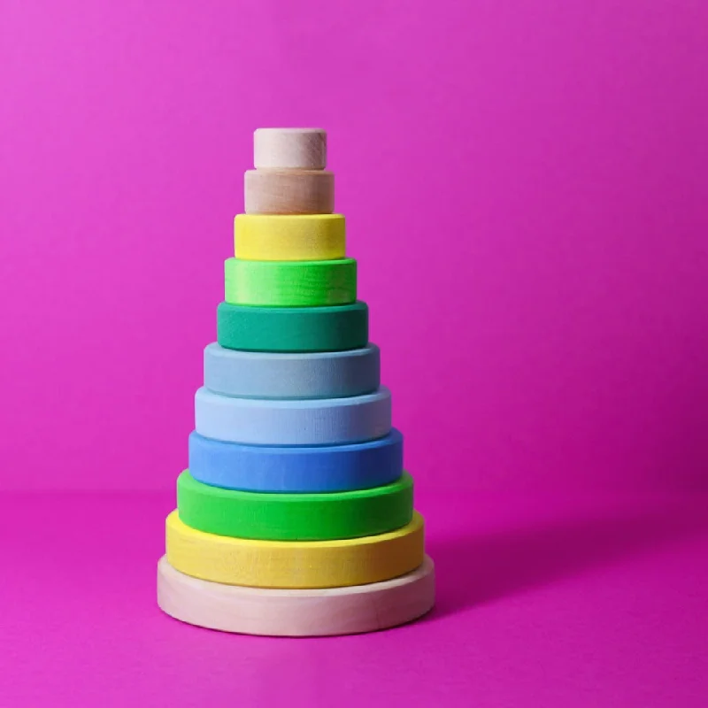 enchanting and magical wooden toys that spark the imagination Grimm's conical tower neon green enchanting and magical wooden toys that spark the imagination Grimm's conical tower neon green