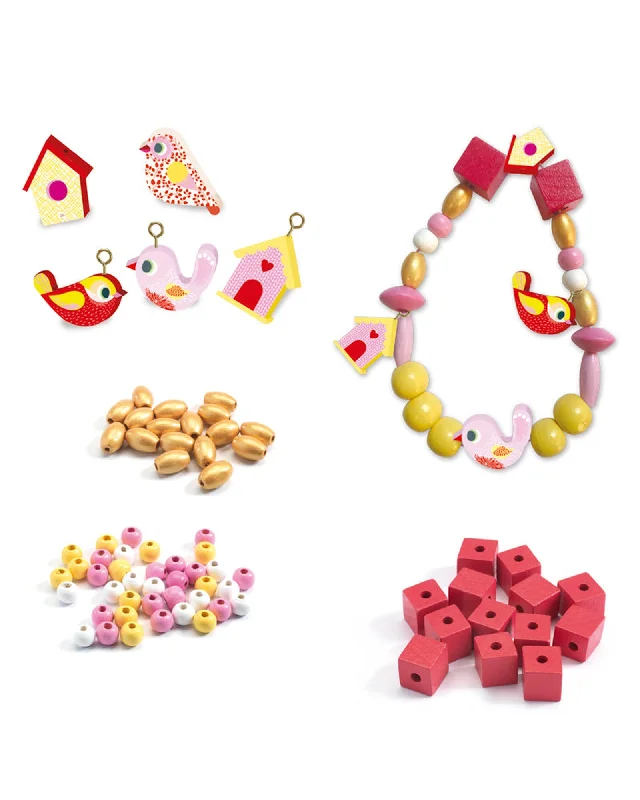 enchanting wooden toys that spark imagination                   Djeco Birds Wooden Beads