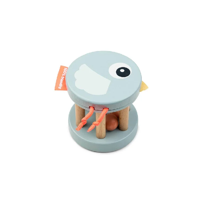 vibrant and colorful wooden toys for toddlers Done by Deer Wooden Rattle - Blue - Birdee vibrant and colorful wooden toys for toddlers Done by Deer Wooden Rattle - Blue - Birdee