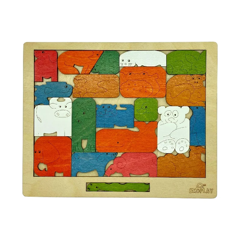 non-toxic wooden toys                   Ekoplay Brain Teaser Animal Fun