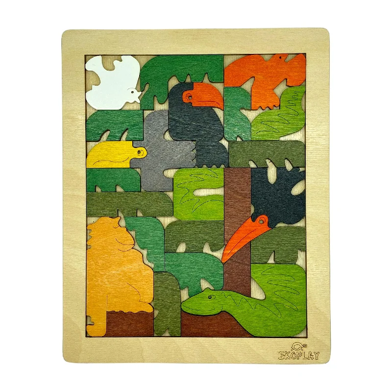 durable wooden toys                  Ekoplay Brain Teaser Hornbill Fun