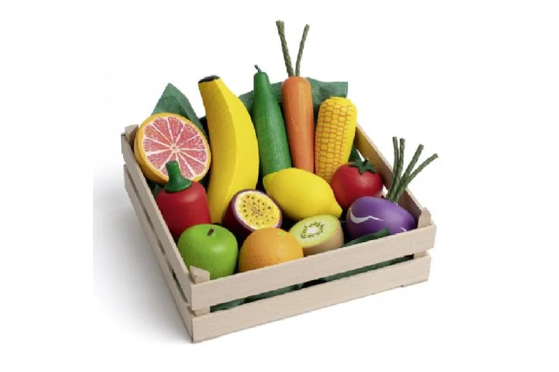 sturdy construction wooden toys                   Erzi Assorted Fruits and Vegetables XL