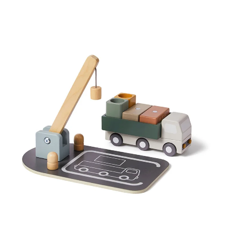 eco-conscious wooden toys                 Flexa Truck and Crane