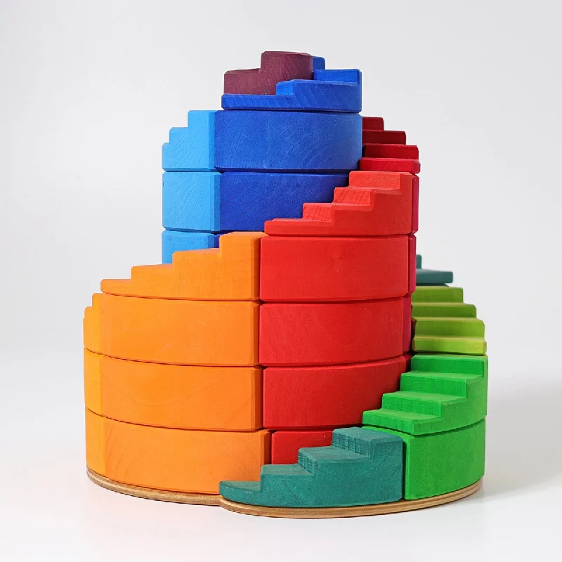 robust and child-safe wooden toys for all ages Grimm's counter rotating stepped spiral robust and child-safe wooden toys for all ages Grimm's counter rotating stepped spiral