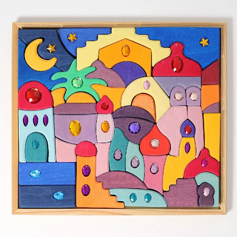 sturdy and durable wooden toys for rough play Grimm's sparkling orient building set 52 pcs sturdy and durable wooden toys for rough play Grimm's sparkling orient building set 52 pcs