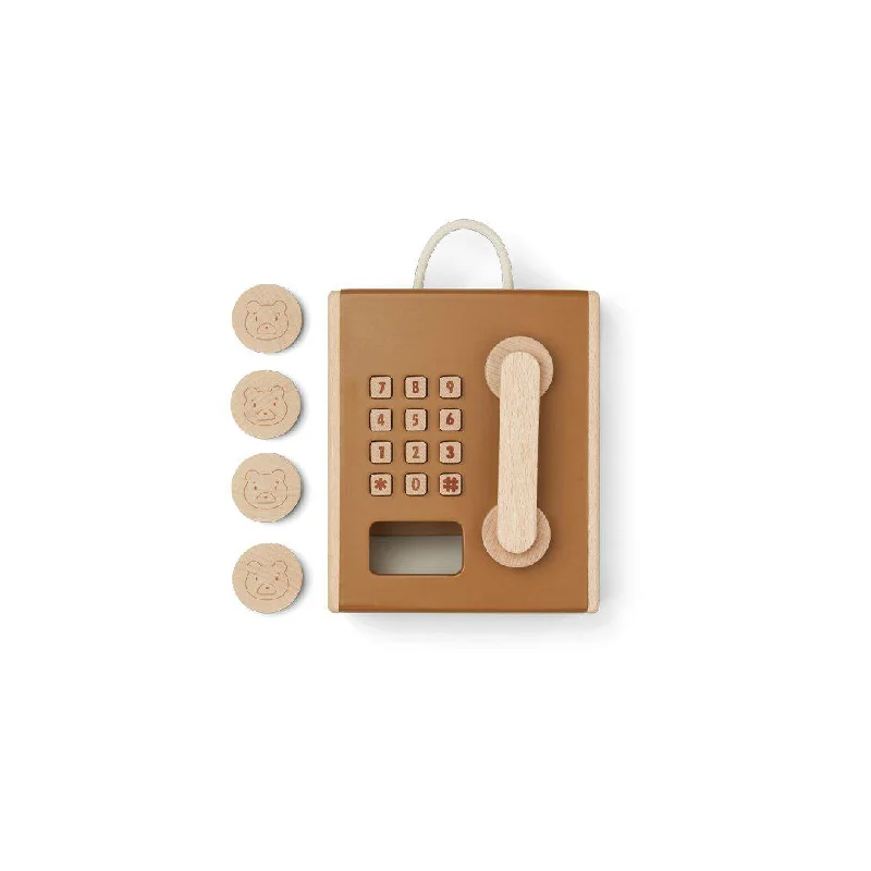 delightful wooden toys for children                   Liewood Rufus Payphone - Golden Caramel Multi Mix