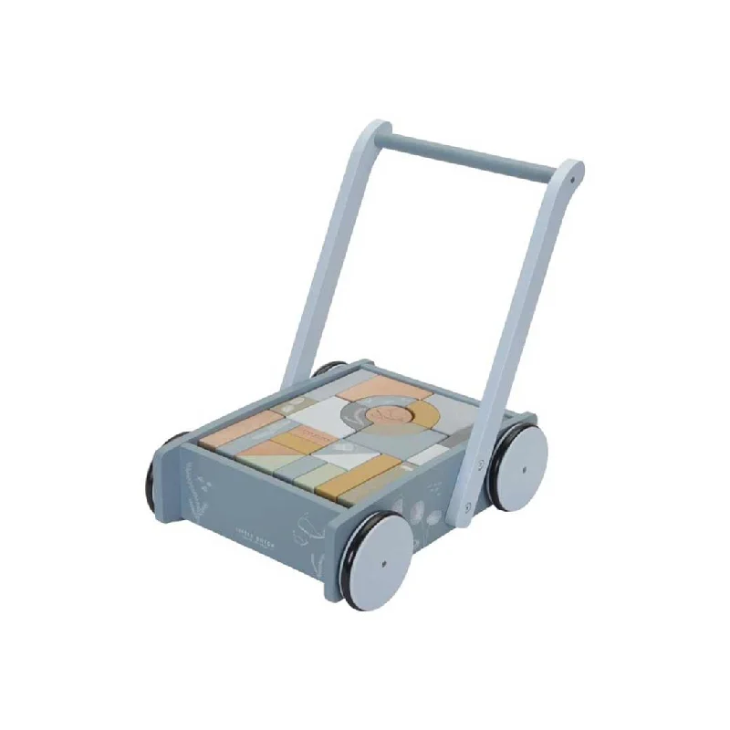 thoughtfully designed wooden toys              Little Dutch Block Trolley - Ocean
