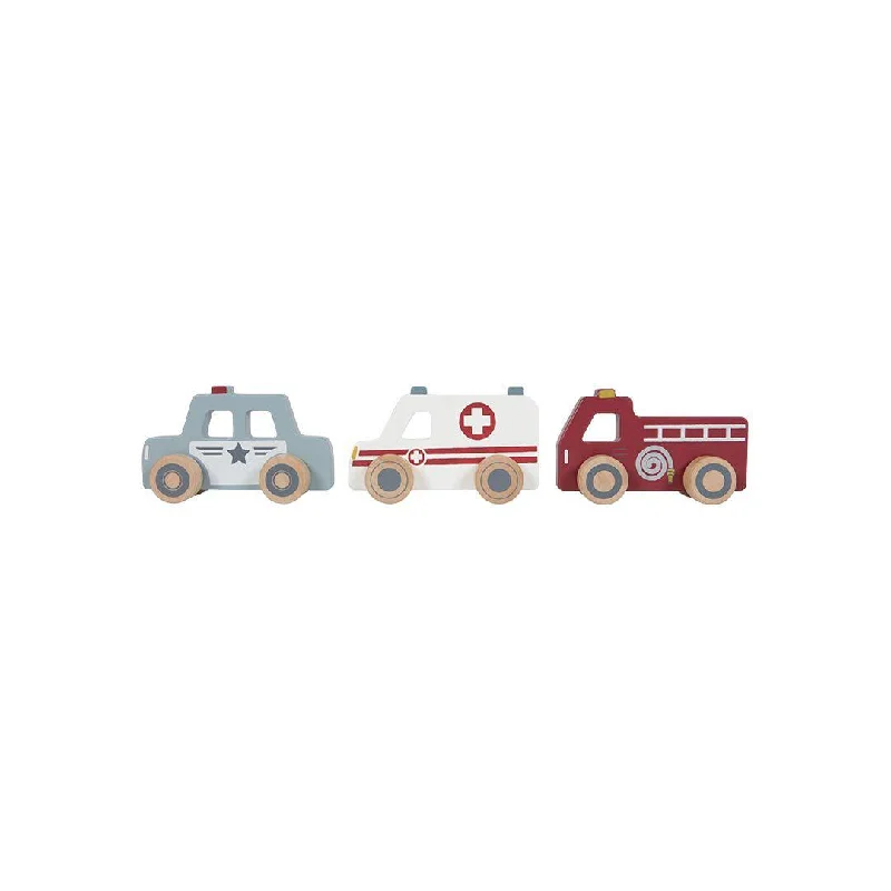 beautifully detailed wooden toys                  Little Dutch Emergency Service Vehicles