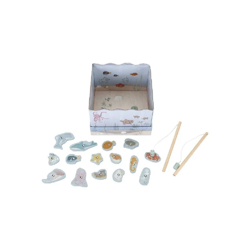 intricately designed wooden toys                 Little Dutch Fishing Game - Sea Animals
