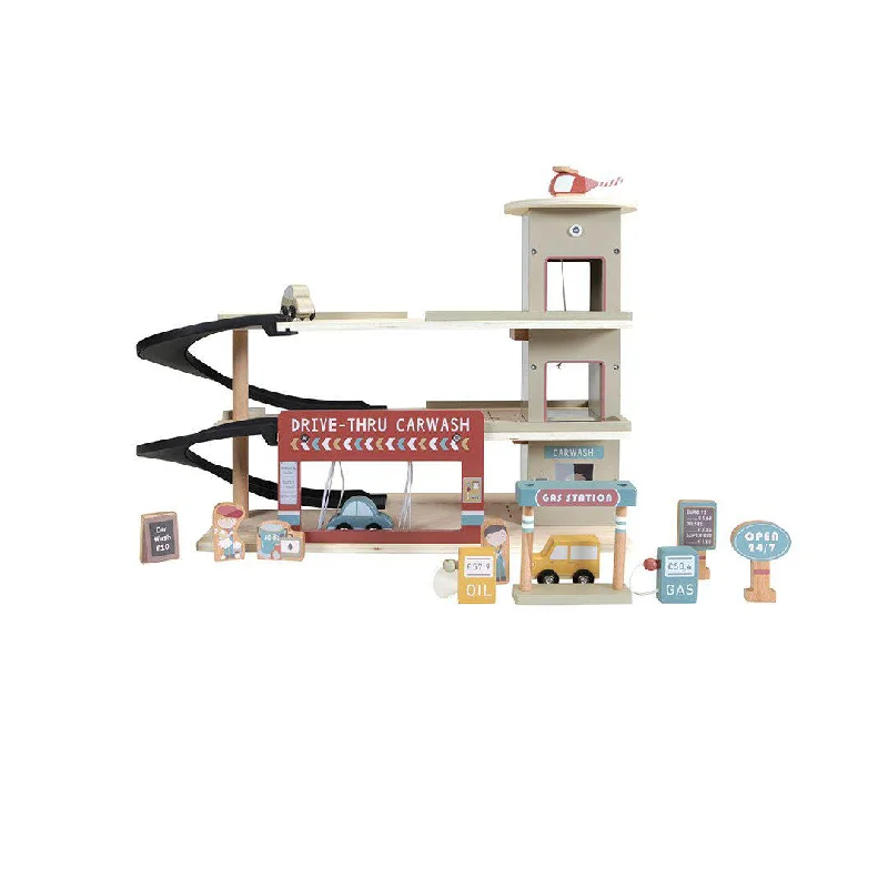 safe and durable wooden toys                   Little Dutch Railway Train Extension Garage