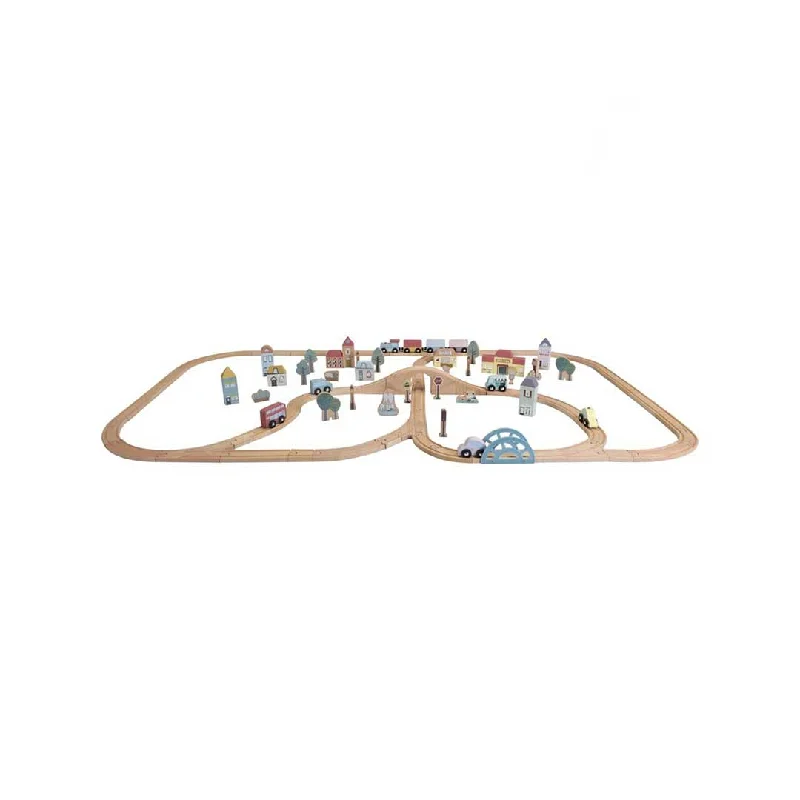 classic wooden toys for kids                Little Dutch Railway Train XXL Starter Set