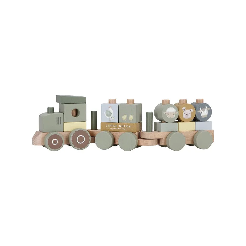 enchanting and whimsical wooden toys for children Little Dutch Stacking Train - Little Farm - Tractor enchanting and whimsical wooden toys for children Little Dutch Stacking Train - Little Farm - Tractor
