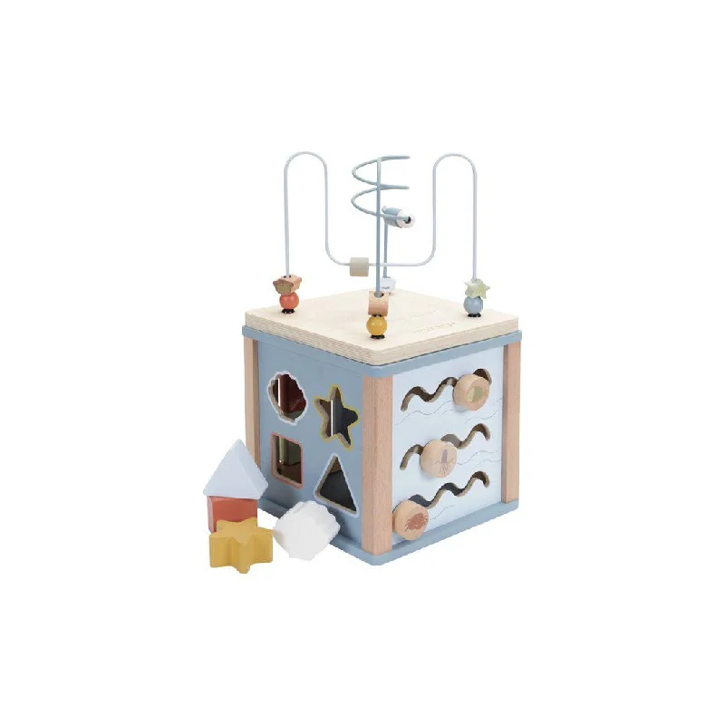 skillfully made wooden toys               Little Dutch Wooden Activity Cube - Ocean Blue