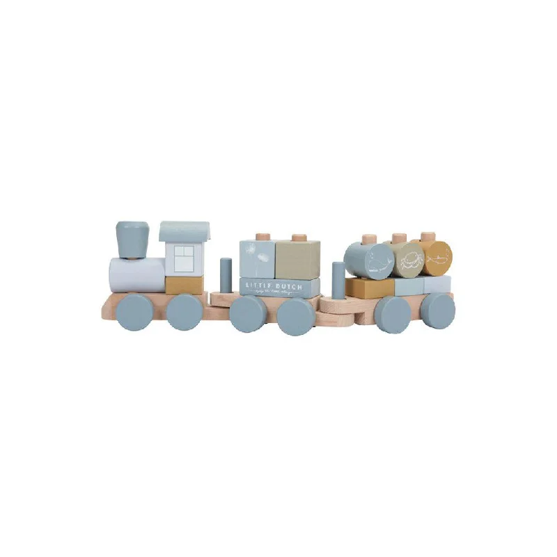 skillfully crafted wooden toys                   Little Dutch Wooden Stacking Train - Ocean