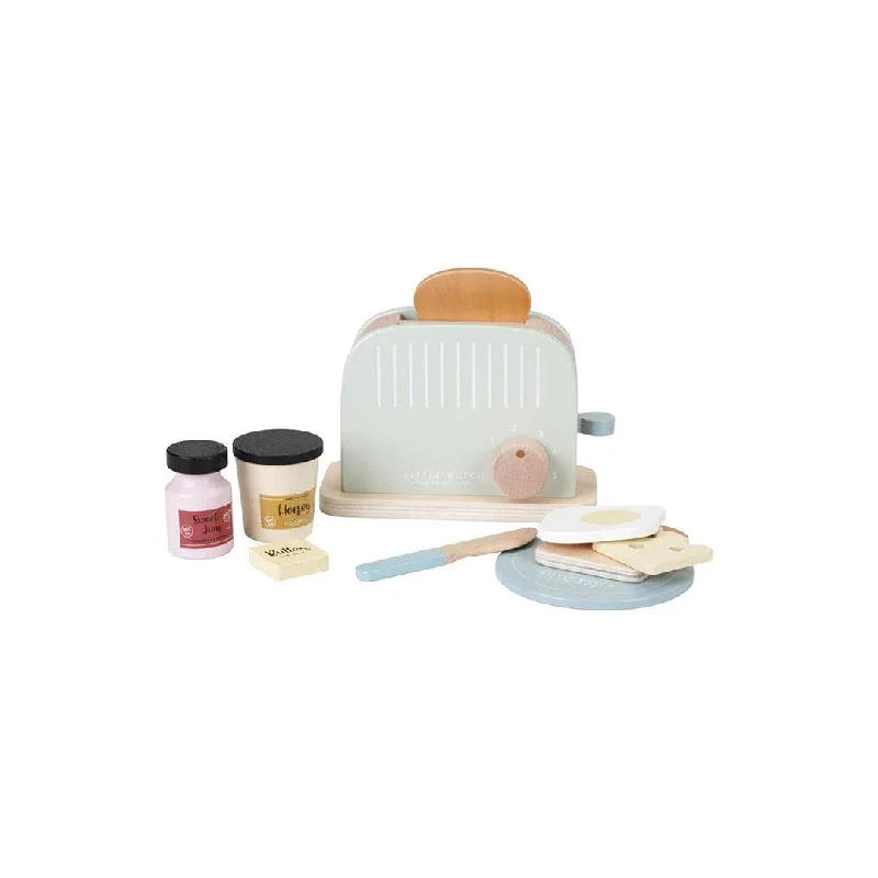 naturally finished and non-toxic wooden toys                   Little Dutch Wooden Toaster Set