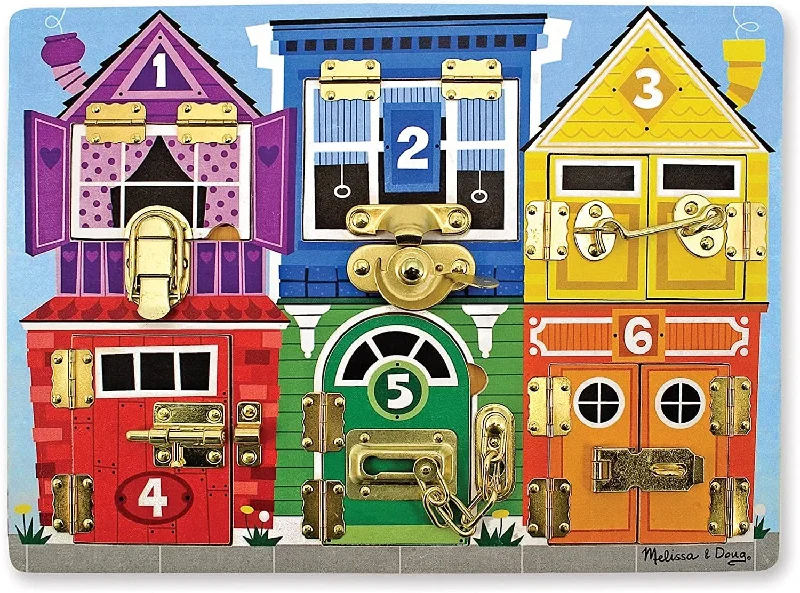 play-value packed wooden toys                   Melissa & Doug Latches Board