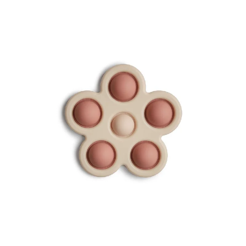 enchanting wooden toys that create lasting memories Mushie Flower Press Toy - Rose/Blush/Shifting Sand enchanting wooden toys that create lasting memories Mushie Flower Press Toy - Rose/Blush/Shifting Sand