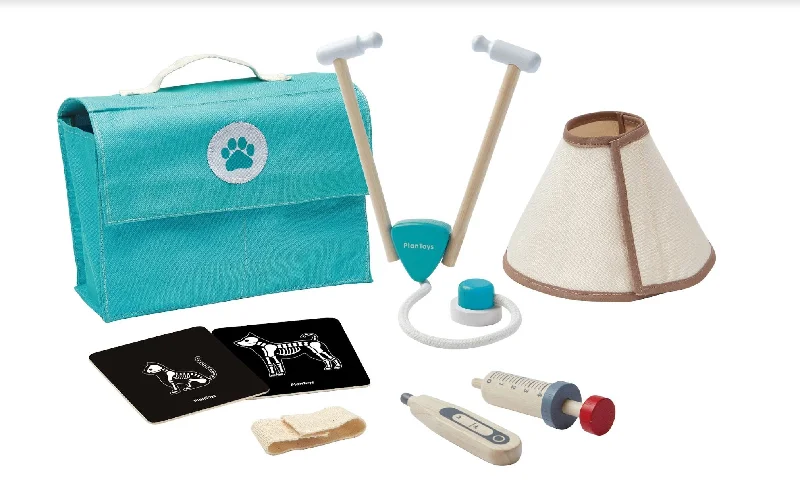 vibrant and colorful wooden toys for toddlers                   Vet Set