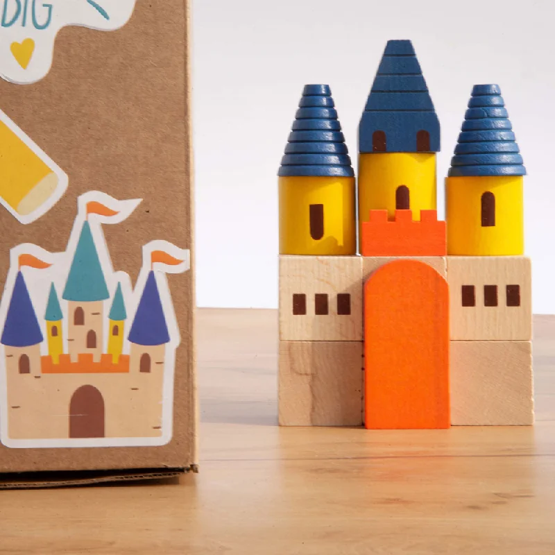 sturdy and durable wooden toys for rough play                   The Builder Wooden Toy ( 1 Years + ) Imagination and Creativity (Mini)