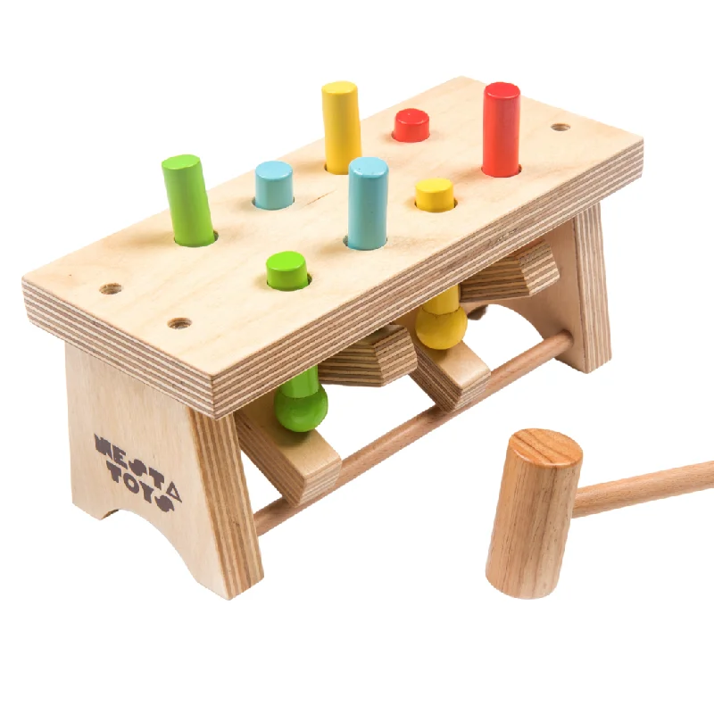 delightful wooden toys for children                   Pounding Bench Wooden Toy with Hammer