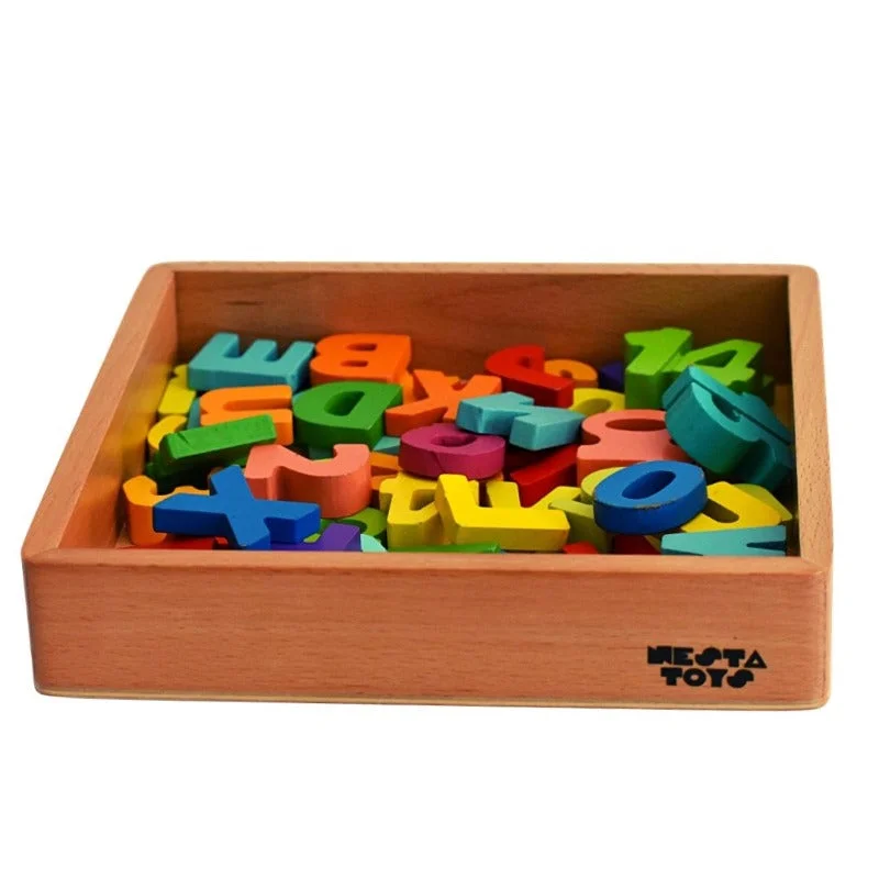 beautifully detailed wooden toys                  Sensory Wooden Toy Set with Montessori Tray (Beech Wood)