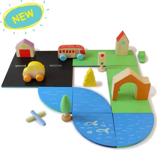 environmentally conscious wooden toys                 Build A City Wooden Set