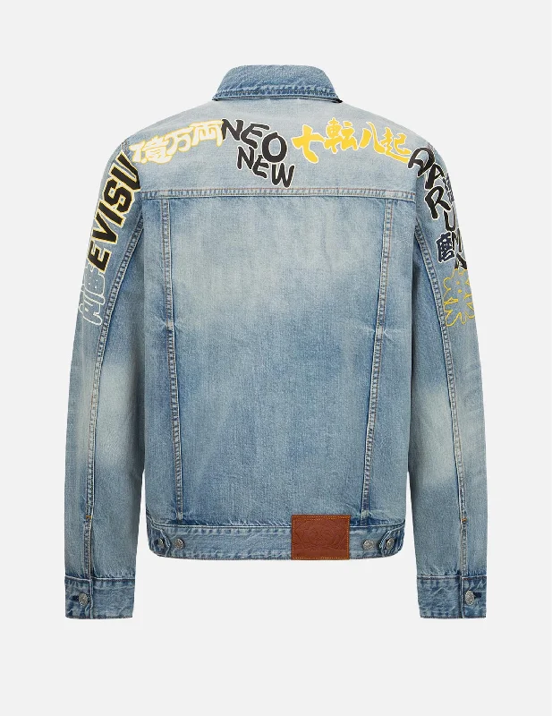 Flash discounts on men’s clothing – Don’t miss out!  标语大M印花牛仔外套