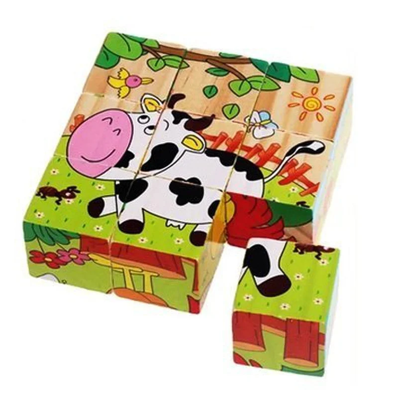 sturdy and long-lasting wooden toys for active play 3D 6 Face Animal Block Puzzle 6 in 1 Wooden Cube Jigsaw Toys (Farm Animals) sturdy and long-lasting wooden toys for active play 3D 6 Face Animal Block Puzzle 6 in 1 Wooden Cube Jigsaw Toys (Farm Animals)