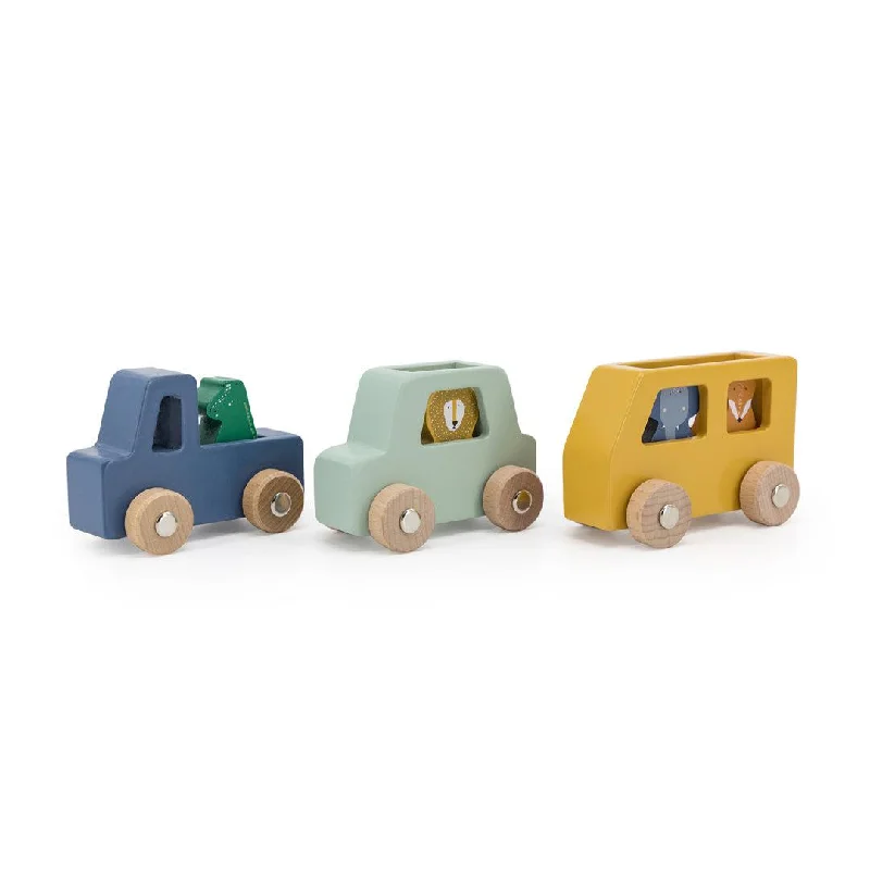 safe and child-appropriate wooden toys for different stages of development Trixie Wooden Animal Car Set safe and child-appropriate wooden toys for different stages of development Trixie Wooden Animal Car Set