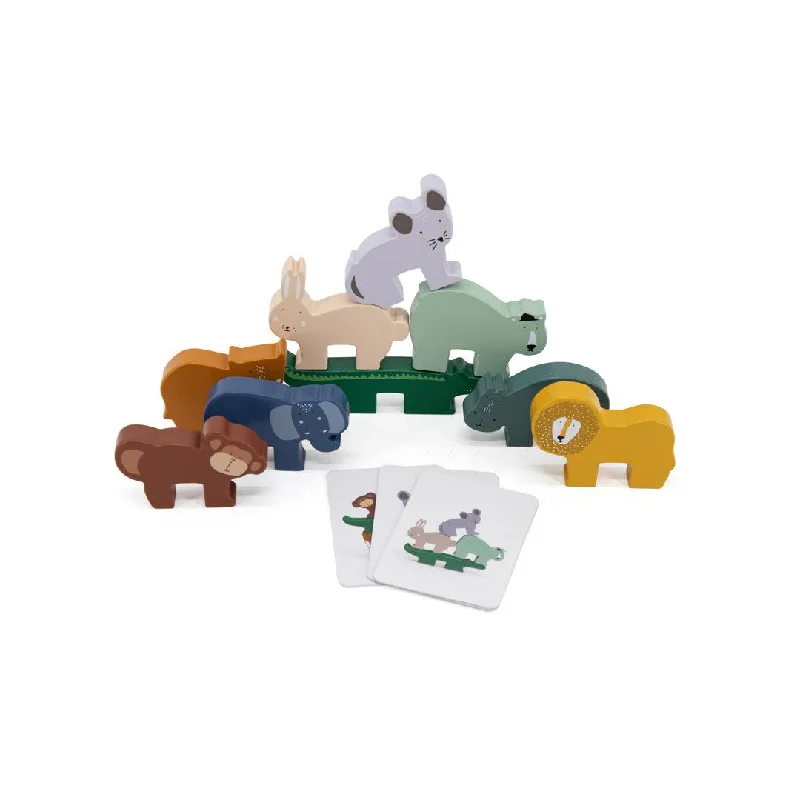 beautifully detailed wooden toys                  Trixie Wooden Animal Stacking Game